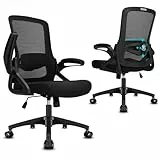 Milacyee Silla Oficina Ergonómica,Silla de Escritorio,Silla de Oficina de Malla con reposabrazos abatibles, con Apoyo Lumbar Regulable y Ruedas silenciosas, ejecutiva,Capacidad 120kg