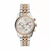Michael Kors - Reloj Lexington cronógrafo de Cuarzo con Correa de Acero Inoxidable en Tonos Plateados y Dorados para Mujer MK5735