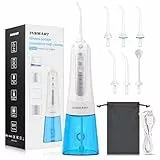 INSMART Irrigador Dental Portatil, 300ML Irrigador Bucal Inalámbrico Portatil Profesional Limpiar Dientes Con 6 Boquillas 4 Modos Para el Hogar y los Viajes, IPX7 Impermeable USB Recargable Para