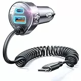 LISEN Cargador Coche Carga Rapida 3 en 1, 65W+30W Cable USB C Cargador Mechero Movil Coche 12V Toma Carregador Isqueiro Carro Accesorios Coche para iPhone 16 15 Pro MAX, Samsung S25 S23 Xiaomi Google