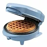 Bestron Mini gofrera, Gofrera para gofres de gofres pequeños, con antiadherente, para cumpleaños infantiles, fiestas familiares, Pascua o Navidad, diseño retro, 550 W, color: Azul