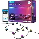 Govee Smart RGBIC Luz de Pared de Interior LED compatible con Alexa, lámpara de pared WiFi, sincronización de música, iluminación interior regulable para sala de estar, color negro, 5m