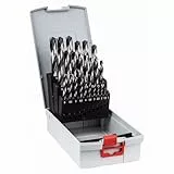 Bosch Professional Set de 25 brocas helicoidales HSS PointTeQ (para metal, ProBox, accesorio de taladro), Gris, diámetro 1-13 mm