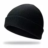 PFLYPF 1 gorro de punto, gorro redondo, utilizado para deportes, al aire libre, calor, regalos, más gorro de lana para hombres y mujeres en invierno (negro), Negro , 15