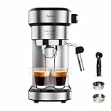 Cecotec Cafetera Express para Espressos y Cappuccinos Cafelizzia 790 Steel Essential. 1350W, Brazo Portafiltros con Doble Salida y 2 filtros, 20 Bares de Presión, Depósito Extraíble de 1,2L, Acero