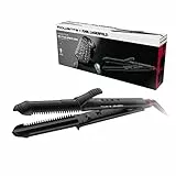 Rowenta Multistyler 3 en 1 Karl Lagerfeld Cónica CF451L - Multistyler 3 en 1 de 35 mm: alisar, ondular y rizar, Revestimiento cerámico, Control temperatura hasta 200°, 2 peines integrados, Negro/Rojo