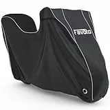 Favoto Funda para Moto Impermeable, Cubierta de Moto 300D Oxford Protectora a Prueba de Sol Lluvia Polvo Viento Nieve para Motocicletas y Scooters Eléctricos con Caja Trasera, 245x105x130cm