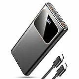External Battery Fast Charging Power Bank, 2025 Bateria Externa Carga Rapida 10000mAh 22.5W Cargador Portatil con Entrada y Salida USB C, Patalla LED para iPhone Pro MAX Plus Mini, para Samsung