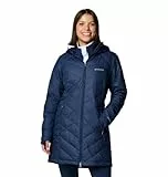 Columbia Chaqueta Larga y Acolchada con Capucha para Mujer, Heavenly