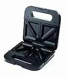 Ufesa SW7870 Delish Sandwichera 900W, Placas Antiadherentes, Sellado Perfecto, 2 Sandwiches, Sin BPA, Inox/Plástico