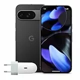 Google Pixel 9 con Cargador USB-C de 45 W - Smartphone Android Desbloqueado con Gemini, cámara Avanzada, batería con una autonomía de 24 Horas y Pantalla Actua de 6,3' - Obsidiana, 128GB