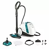 Polti Vaporetto Smart 100 T, Limpiador a Vapor con Caldera de Alta Presión de 4 Bares, Potencia Máxima 1500 W, Autonomía Ilimitada y Recarga Continua, 9 Accesorios Incluidos, Blanco y Turquesa