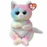 Ty Beanie Bellies - Jenny el Gatito Multicolor con los Ojos Azules Brillantes, los Animales de Peluche con el Vientre Suave Originales de 20 cm - T41291