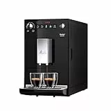 Melitta Purista F230-102 - Cafetera superautomática compacta con molinillo silencioso, máquina de café con sistema de extracción de aroma, intensidad del café regulable y limpieza automática, negro