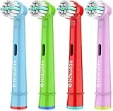 REDTRON Cabezal de cepillo eléctrico infantil son compatible con Oral B, Cerdas Suaves Cabezales para Cepillos para dientes y encías sensibles（Paquete de 4）