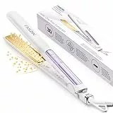 Faszin Planchas del Pelo 2 en 1, Calienta en 20s Plancha Pelo, de Titanio con Iones Plancha de Pelo, Pantalla LCD Clara, Ideal para Alisar, Rizar y crear Ondas (Blanco-1)