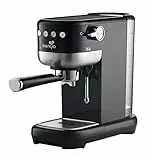 Senya cafetera Tasty Coffee Noir 20 bares, cafetera espresso y capuchino 1300W, Thermoblock, espumador de leche, apagado automático, SYBF-CM006