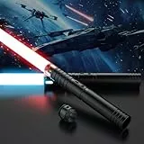 FunGeneTEC Sable de Luz, 2 En 1 Espada Laser 15 Colores, Espada Láser Star Wars Recargable con Sonido, Juguetes para Niños y Adultos Halloween Cosplay Guerra de Las Galaxias(74CM 2PC)