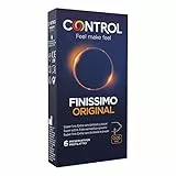 CONTROL Finissimo Original Preservativos Caja de Condones Finos, Gama Sensibilidad, Lubricados, Ajuste Optimo, Sexo Seguro, 6 Unidades