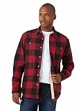 Wrangler Authentics Long Sleeve Sherpa Lined Shirt Jacket Camisa, búfalo Rojo, L Hombres