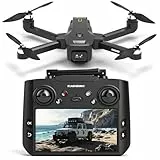 GPS Dron Con Cámara 1080P, Pantalla FPV 4.5', Transmisión 5GHz, Motor Sin Escobillas, Regreso Automático, Sígueme & Tarjeta SD, Control Por Gestos, Flujo Óptico Para Adultos/Niños/Principiantes