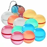 12 Piezas Globos de Agua Reutilizables,Globos de Agua Reutilizables Llenado Rápido,Ideal para Fiestas en la Piscina al Aire Libre y Parques Acuáticos para Niños y Adultos. (12)