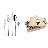 WMF Boston Cubertería, Compuesto por 60 Piezas Personas Cuchillos Mesa + Juego 6 Cubiertos para Carne, Acero Inoxidable Pulido, 12 piezas