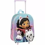 CERDÁ LIFE'S LITTLE MOMENTS Mochila Infantil Trolley Gabby’s Dollhouse Ruedas y Diseño 3D Colorido | Mochila Escolar Gabby's Carrito Extensible y Gran Capacidad para Niñas