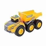 Dickie Toys, camion volquete Volvo con luz y Sonido, Rueda Libre, 23 cm. Vehiculo de contruccion con función de volcado. A Partir de 3 años (203723007)