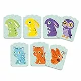 DJECO- Cartas Little Match Animales Juegos, Color Azul (35061)