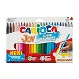 Carioca Rotuladores Joy Punta Fina | Caja de 24 rotuladores superlavables y con gran cobertura | Colores surtidos | Punta Ø 2,8 mm | 24 piezas