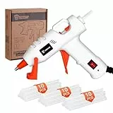 Pistola Silicona Caliente, DEKOPRO 20W Juego de Pistola de Silicona, Pistola Pegamento Caliente con 30 PCS Barras de Pegamento,7mm*100mm Barras,para DIY, Arte, Oficina,Hogar, Blanco