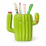Legami Desk Friends - Portalápices de cerámica, 12,5 x 7,5 cm, diseño de cactus, para escritorio, pintado a mano
