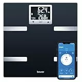 Beurer BF 720 Báscula diagnóstica con conexión Bluetooth(R) para la app del móvil, determinación del peso corporal, la grasa corporal, el porcentaje muscular y la necesidad de calorías AMR/BMR