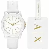 Armani Exchange Orologio da donna, Movimento al quarzo a tre lancette e cassa da 40 mm con cinturino in silicone, Conjunto blanco