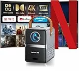 [Netflix & Dolby Audio] Mini Proyector Portatil 4K Soporte, WiMiUS 1080P Proyector con Auto Keystone/E-Enfoque, WiFi 6& Bluetooth 5.2, Projector Portable 4k para Movil/PC/HDMI/Exterior/Cine en Casa