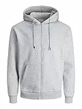 JACK & JONES Jjebradley Sweat Zip Hood Chaqueta Tipo Sudadera, Mezcla de Gris Claro, M para Hombre