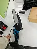 Peektook - Mini motosierra inalámbrica de 6 pulgadas, con 2 baterías de gran capacidad y 2 cadenas, motosierra eléctrica de batería ligera, motosierra pequeña con bloqueo de seguridad y motor fuerte