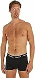 Calvin Klein Pack de 3 Calzoncillos Bóxer para Hombre Low Rise Trunk Algodón Elástico, Negro (Black W Black WB), M