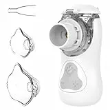 FEELLIFE Nebulizador Portatil Silencioso Tipo C Recargable, Nebulizador Bebés y Adultos Tasa de Atomización Ajustable, Nebulizador para Alivio de la tos, Rinitis y Síntomas Respiratorios