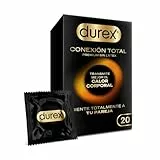 Durex Conexión Total Preservativo Ultra Fino Plus sin Látex con Tecnología Body Feel que Transmite Mejor el Calor Corporal, 20 Condones