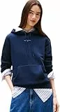Tommy Jeans Sudadera Mujer Linear con Capucha, Azul (Dark Night Navy), S