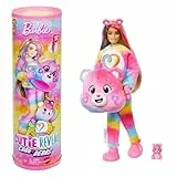 Barbie Cutie Reveal Care Bears Serie 2 Togetherness Bear Muñeca y accesorios con 10 sorpresas, incluye cambio de color y un osito en miniatura, JFV60