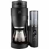 Melitta AromaFresh X 1030-06, Cafetera de Goteo con Molinillo Incorporado, 10 Tazas, Temporizador 24 Horas, Mantenimiento en Caliente, Pantalla LC, Negro Mate