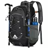 IGOLUMON 40L Mochila de Senderismo para Hombre Mujer Ultraligera Plegable Mochilas de Marcha Impermeable Macuto de Viaje para Senderismo, Camping, Bicicleta, Deportes al Aire Libre, Negra