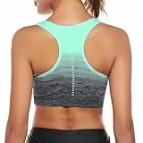 Sykooria Sujetador Deportivo Mujer Sujetador Inalámbrico Sin Costuras con Almohadillas Extraíbles Sujetador de Entrenamiento para Yoga Fitness Ejercicio Corriendo(Verde,M)