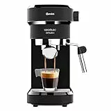 Cecotec cafetera Espresso Cafelizzia 790 Black para espressos y Cappuccino. Sistema de rápido Calentamiento, 20 Bares, Modo Auto para 1 y 2 cafés, vaporizador orientable,depósito 1,2 litros