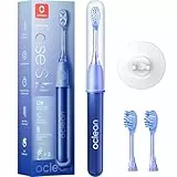 Oclean Ease Cepillo de Dientes Eléctrico, 120 Días, Guardapolvo 2 en 1, 66000 Movimientos por minuto, 2 Modos, Recordatorio de batería baja,Cabezal de cepillo suave, Soporte de Pared, IPX7, Azul