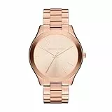 Michael Kors Reloj Slim Runway para Mujer, 42 mm, Movimiento de Cuarzo a Tres Agujas con Correa de Acero Inoxidable, 42 mm, Tono Oro Rosa y Rosa Claro