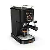 Princess Máquina de Espresso, 1100W, 20 Bares, Calentador de Tazas, Boquilla de Vapor, Depósito 1,2L, Para Café Molido y Cápsulas, Fácil de Limpiar, Apagado Automático, 01.249417.01.001